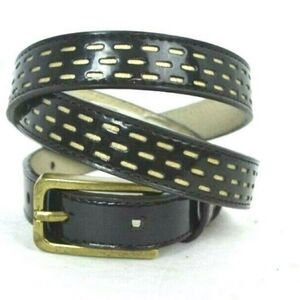 Alfani Black Patent Leather Belt - Black with Bass Buckle Size M